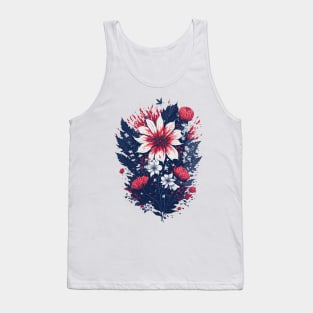 4th of July - Floral America Tank Top